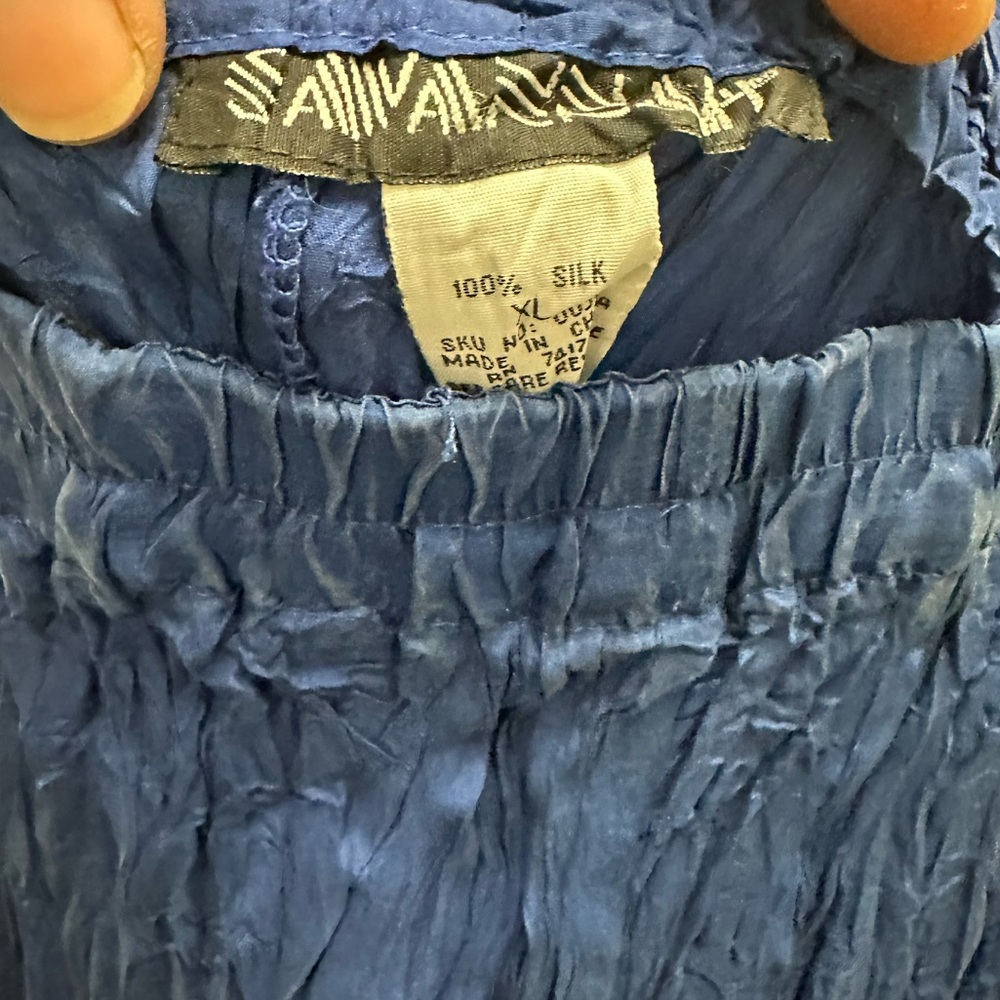Savannah Cornflower Blue Cotton Rayon Crinkle Skirt Witchy Beach Coastal Cowgirl - Picture 3 of 4
